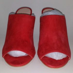 AVEC LES FILLES RED ACRYLIC HIGH HEEL SLIP-ON SHOE